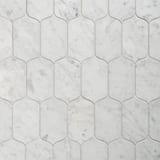 Carrara White 6x3-1/8 Lantern Mosaic Honed