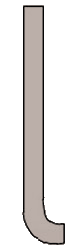 6114 White Grey 3x6 DP Thin Cove Base Smooth (V)