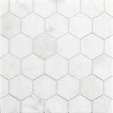 Napoli White 3 inch Hex Mosaic Matte