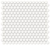Canvas White 3/4 inch Penny Round Mosaic Gloss