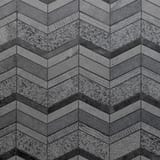 Charcoal 8-1/4 x 7-5/8 Chevron Mosaic Multi Textured