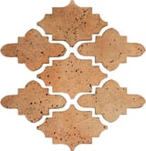Available in all colors (shown in Cafe Olay) 5x7 and 5x8 Arabesque 15 Mini Field Travertine