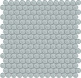 Cloud 3/4 inch Penny Round Mosaic Gloss