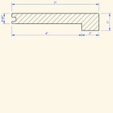 Available in all colors 5x84 Flush Square Stair Nosing Ultra Low Shine Urethane - shape reference
