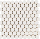 White 1x1 Penny Round Mosaic Gloss