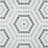 Grey 3/4x3/4 Riverside Drive Hex Hexagon Mosaic Polished