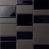 Black 3x4 2x4 and 1-3/16x4 Mosaic Matte/Gloss Mix