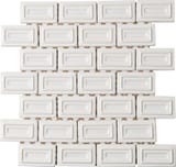 White 2-1/2x1-1/2 Museum Mosaic Gloss