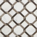 Charcoal 8-1/16x8-1/8 Rattan Mosaic Natural