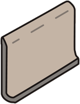 A233 Sand Bisque 6x8 Cove Base Unpolished
