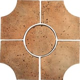 Available in all colors (shown in Cafe Olay) 2x8 and 3x3 Arabesque 9C Field Travertine