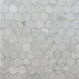 White Venatino 2x2 Hexagon Mosaic Honed