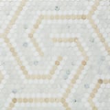 Cream 3/4x3/4 Riverside Drive Swirl Hexagon Mosaic Polished