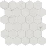 Carrara 3x3 Hexagon Mosaic Brushed