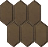 Antique Bronze 3x6 Beveled Hexagon Mosaic Gloss