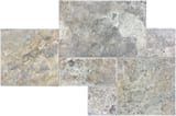 Silver Ash Multiple Cobble Stone Pattern Set Field Brushed