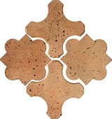 Available in all colors (shown in Cafe Olay) 5x5 and 5x5 Arabesque 8B Field Travertine