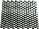 MTP02 Grey 3/4x3/4 Penny Round Mosaic Gloss