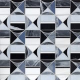 Blue Specialty Hidden Circles Mosaic Honed