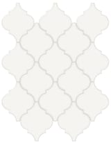 Canvas White Specialty Beveled Arabesque Mosaic Gloss