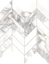 Moon 1-1/2x3 Chevron Mosaic 3D Matte