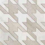 Linen 9x9 Houndstooth Mosaic Natural