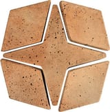 Available in all colors (shown in Cafe Olay) 6x6 and 3x5 Arabesque 4 Field Travertine