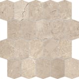 Almond 3-3/4x2-1/2 Hexagon Mosaic Matte
