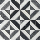 Charcoal White 12x12 Matrix Mosaic Multi Textured