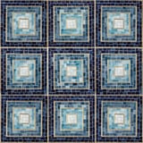 Blue with Brass 7-1/16x7-1/16 Hip 2B Square Mosaic Gloss