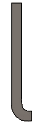 75050 Plain Agate Grey 3x6 DP Thin Cove Base Matt