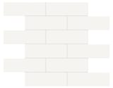 Canvas White 2x6 Brick Mosaic Gloss