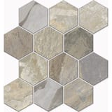 Sage 4x4 Hexagon Mosaic Matte