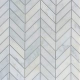 Bianco Bello 12-1/8x10-5/8 Chevron Mosaic Honed