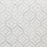 Carrara White 10-7/8x7-1/8 Mai Tai Mosaic Honed