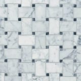 Classic White 1-1/4x2 Basketweave Mosaic Honed