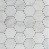 Bianco Bello 3.5" Hexagon Mosaic Honed