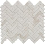 White 1x3 Herringbone Mosaic Matte