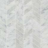 Bianco Carrara 1x3 Chevron Mosaic Polished