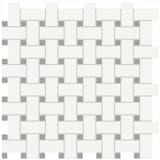 Canvas White/Cement Chic 1x2 Basketweave Mosaic Matte