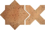 Available in all colors (shown in Cafe Olay) 6x6 and 9x9 Arabesque 2C Field Travertine