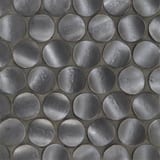 Dark Silver 2" Circle Crescent Mosaic 
